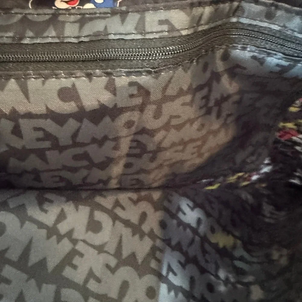 Disney‎ World Mickey Mouse Drawstring Backpack Black Lightweight Bag